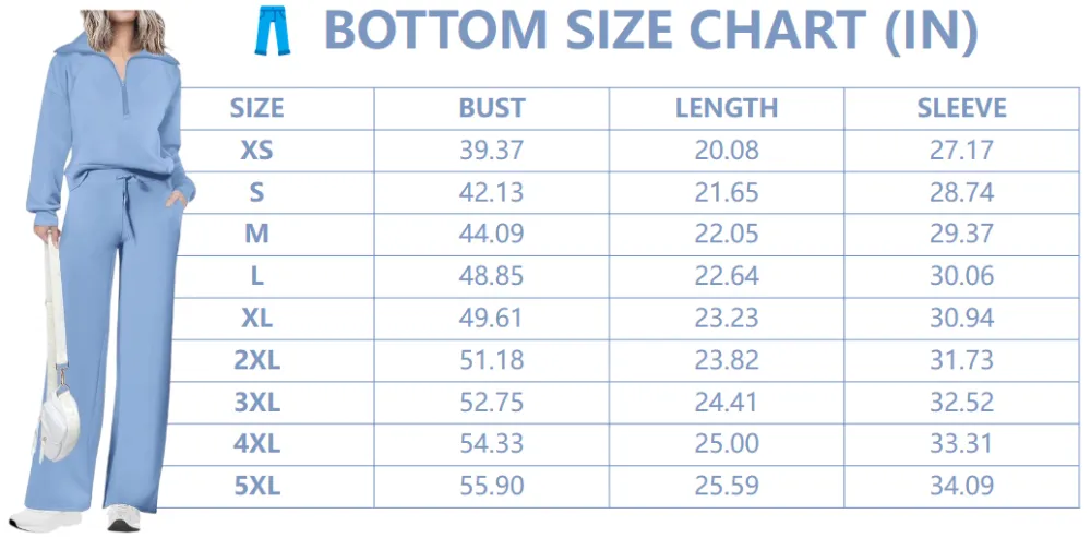 Women’s 2-Piece Set – Half Zip Sweatshirt & Wide Leg Pants