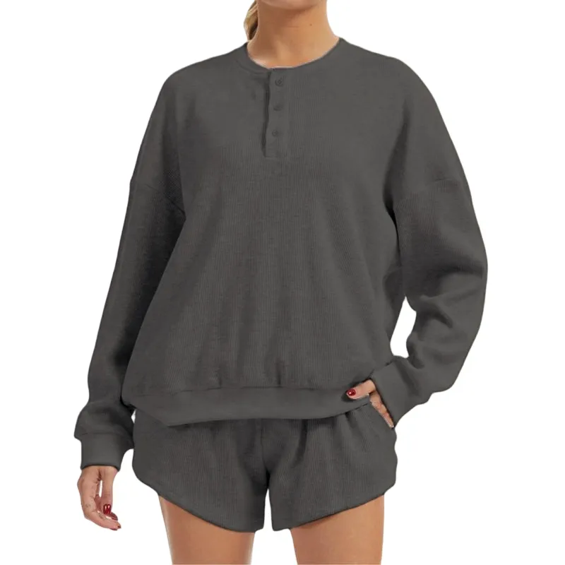 Women's Oversized Waffle Knit Lounge Set