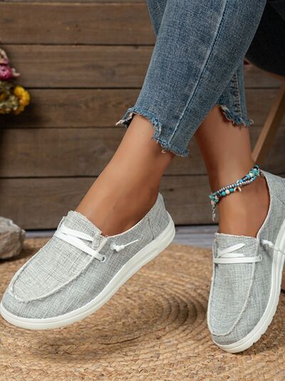 Lace Up Round Toe Slip-Ons (multiple color options)