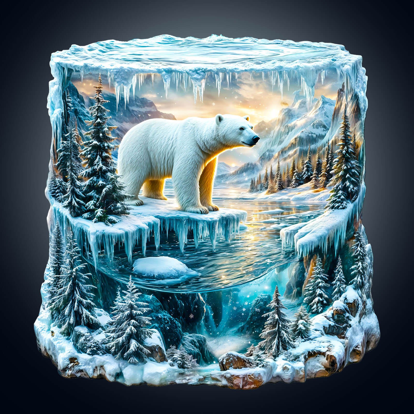 Frozen polar bears-1 Wooden Jigsaw Puzzle