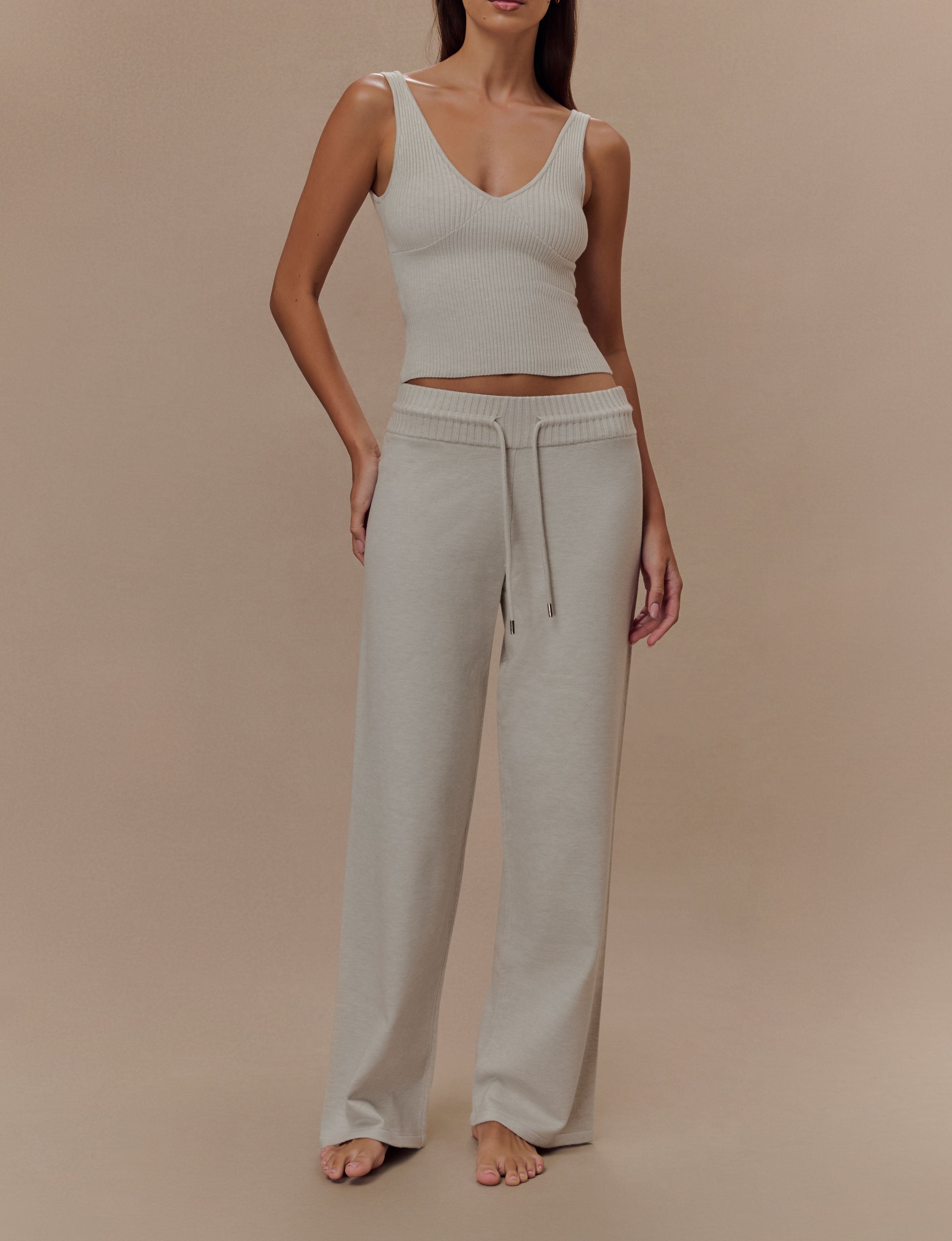Marle Knit Wide Leg Pants