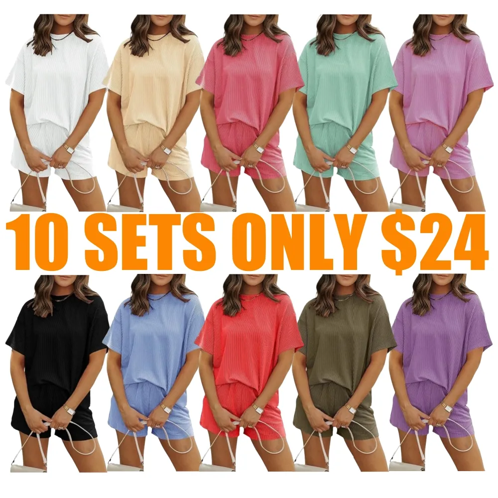 Women's Textured Knit Shorts Outfit(Under $3 a set!)