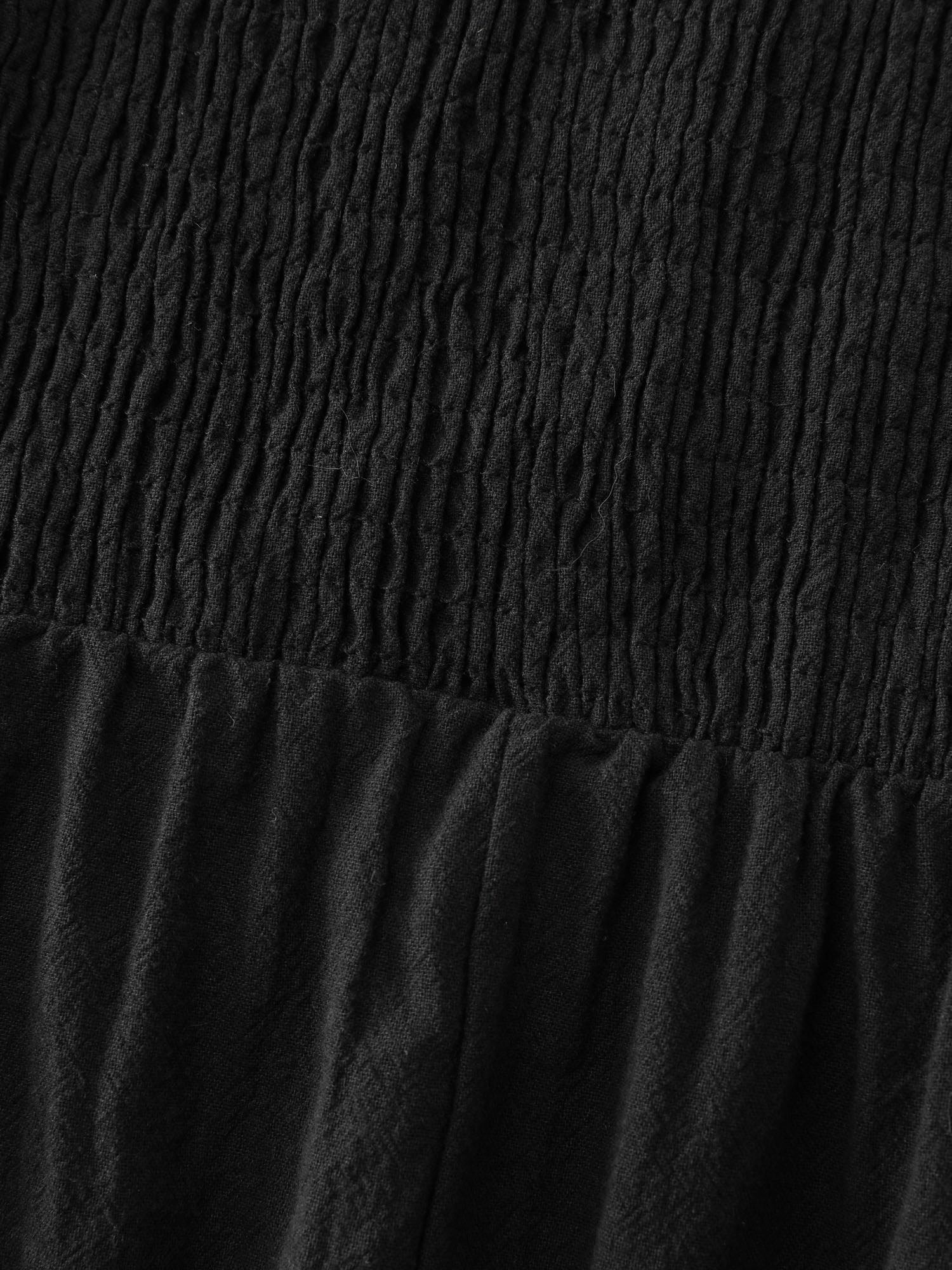 Cotton Star Moon Embroidered Shirred Midi Dress