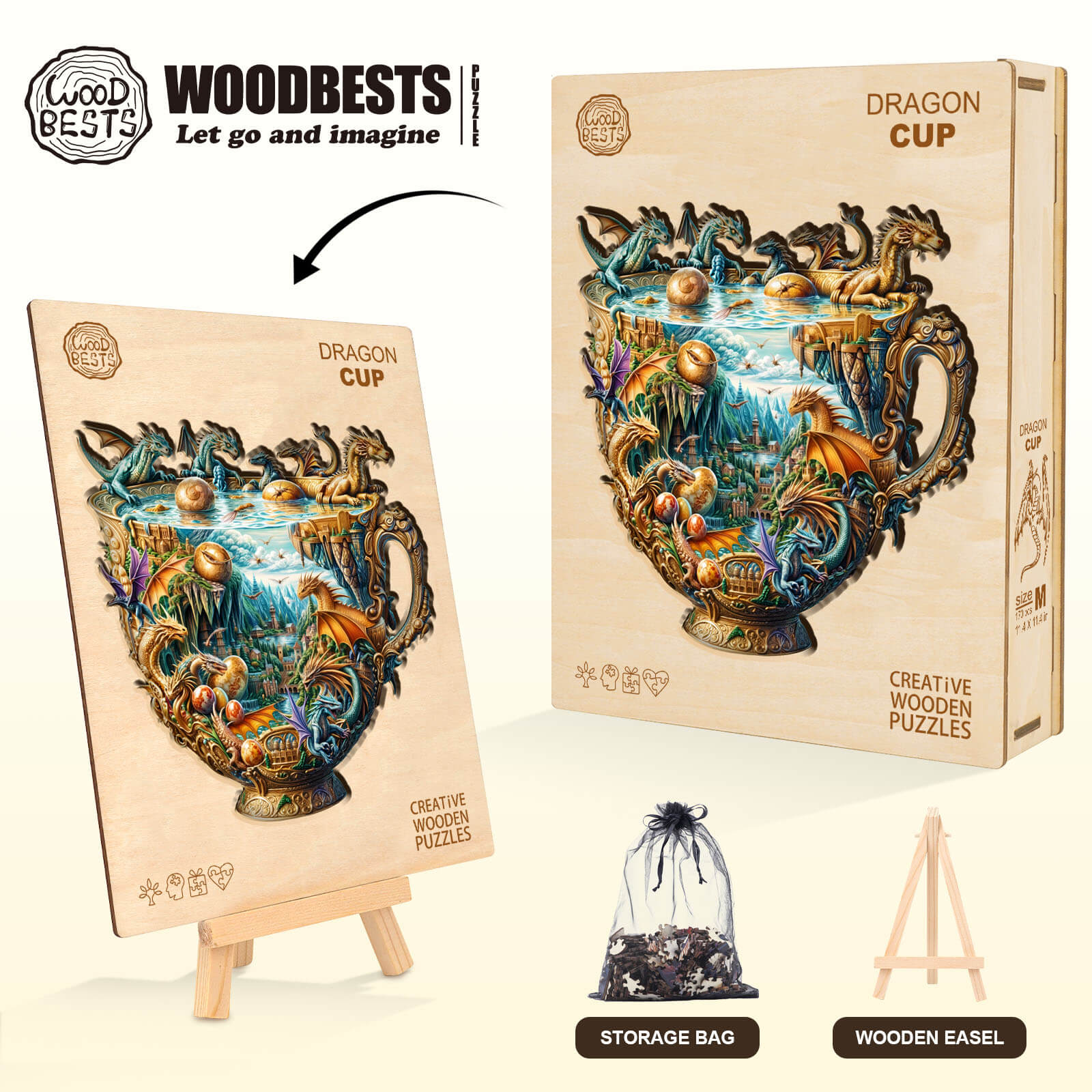 Dragon cup Wooden Jigsaw Puzzle