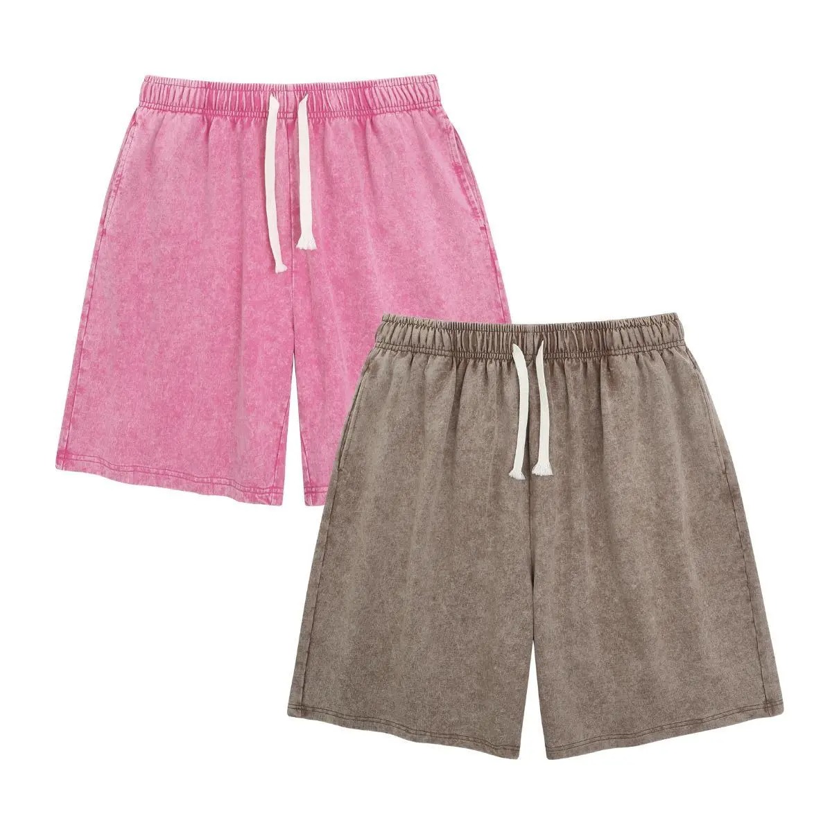 Unisex Acid Washed Vintage Shorts