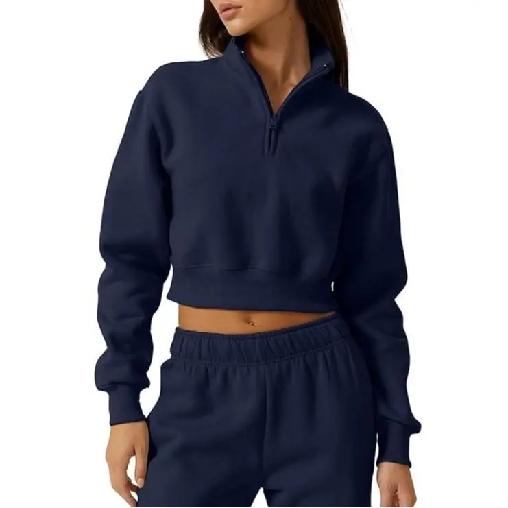 Women's Half-Zip Sports Top and Pants Set