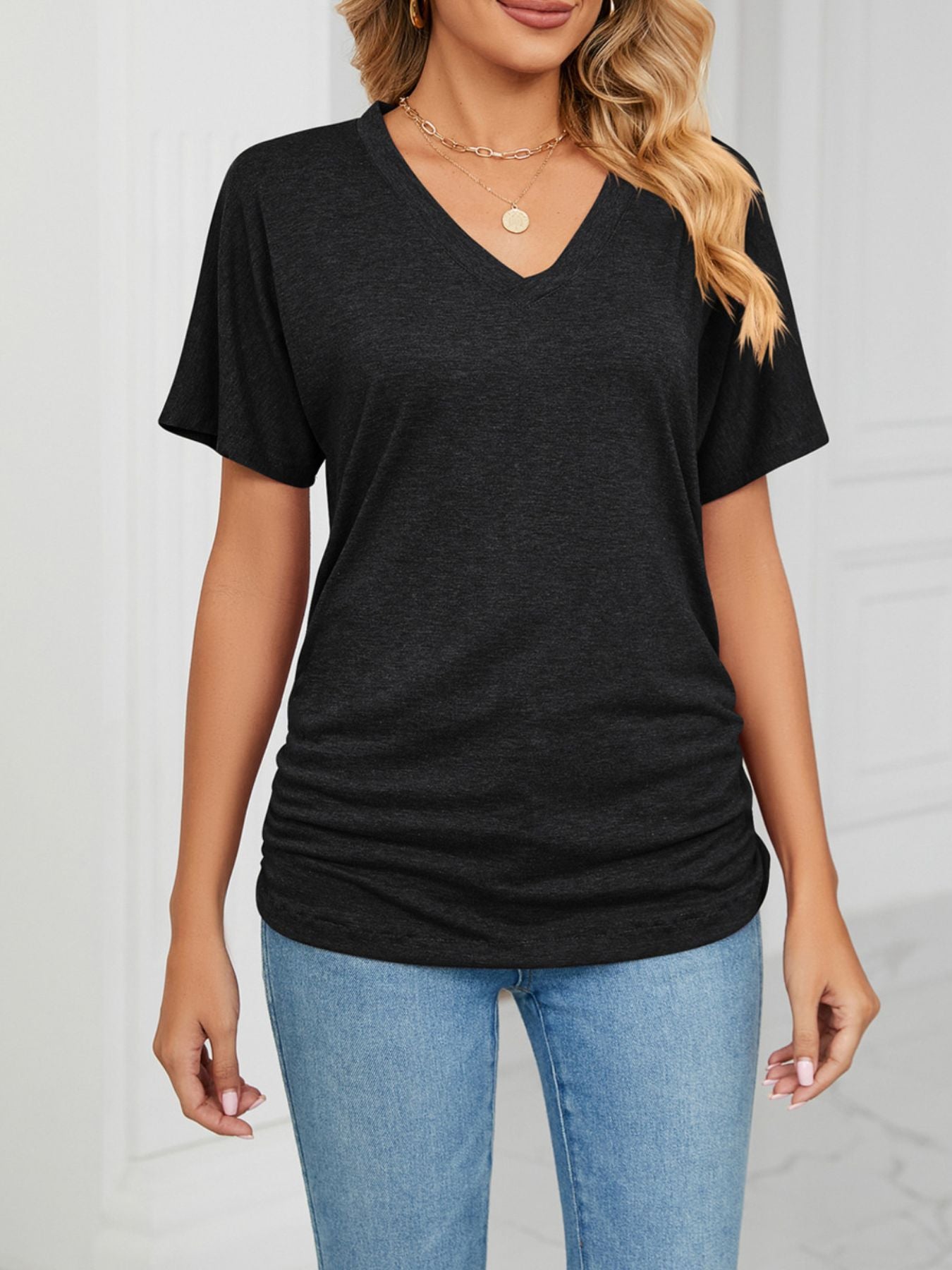 Casual V-Neck Short Sleeve T-Shirt