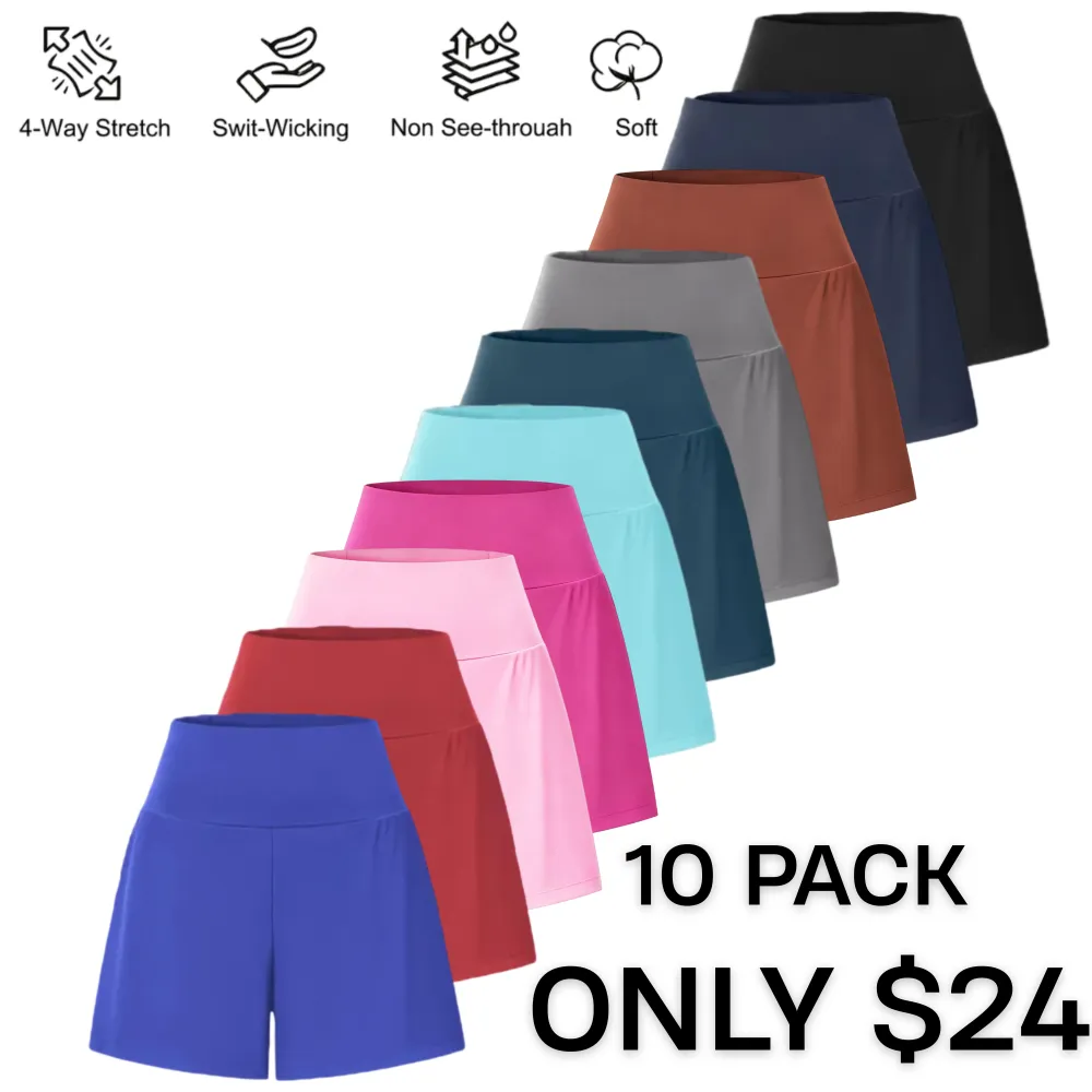 Super High Waisted Back Pocket & Side Hidden Pocket 2-in-1 Yoga Shorts