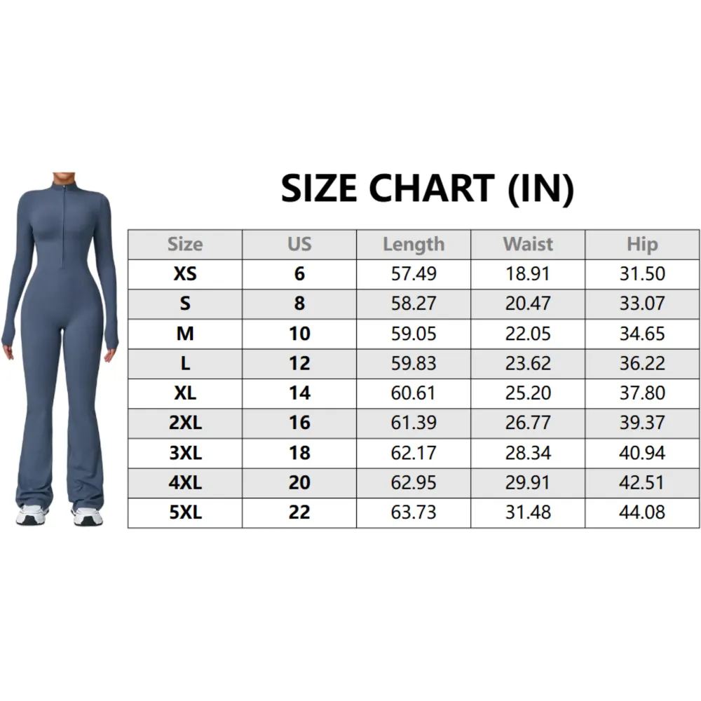 Women's Long Sleeve Flared Sports Jumpsuit