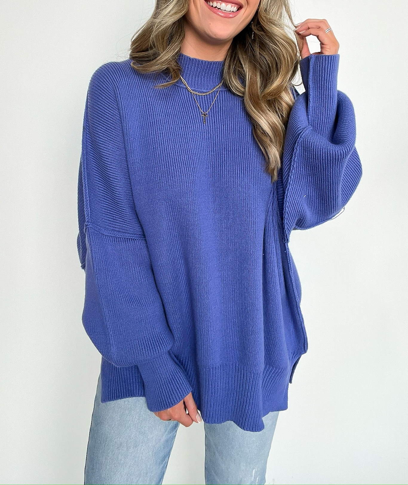 Simple Street Side Slit Oversized Sweater - BACK IN STOCK