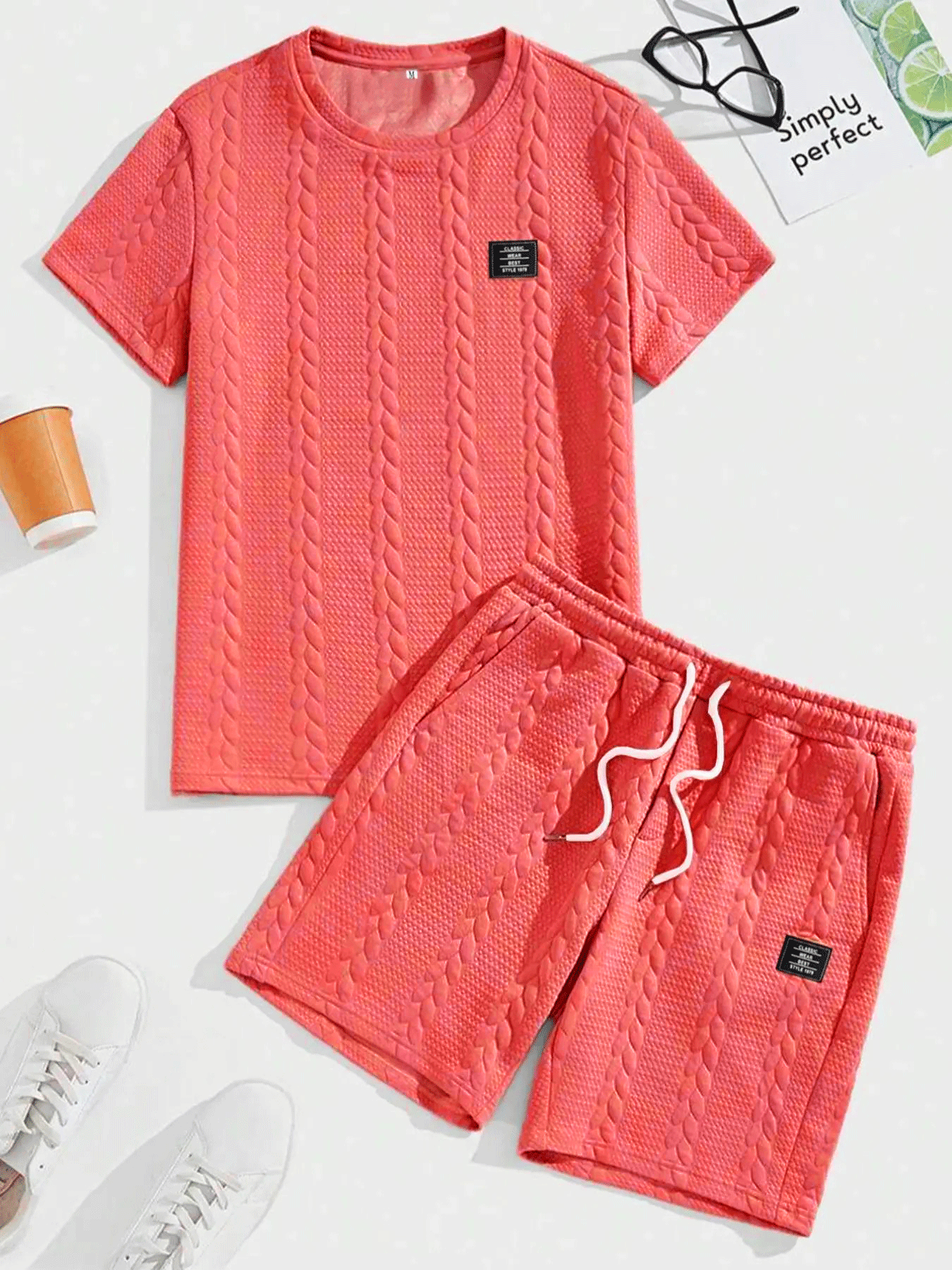 ⭐Men’s Casual T-Shirt & Drawstring Shorts Set (Regular Fit)