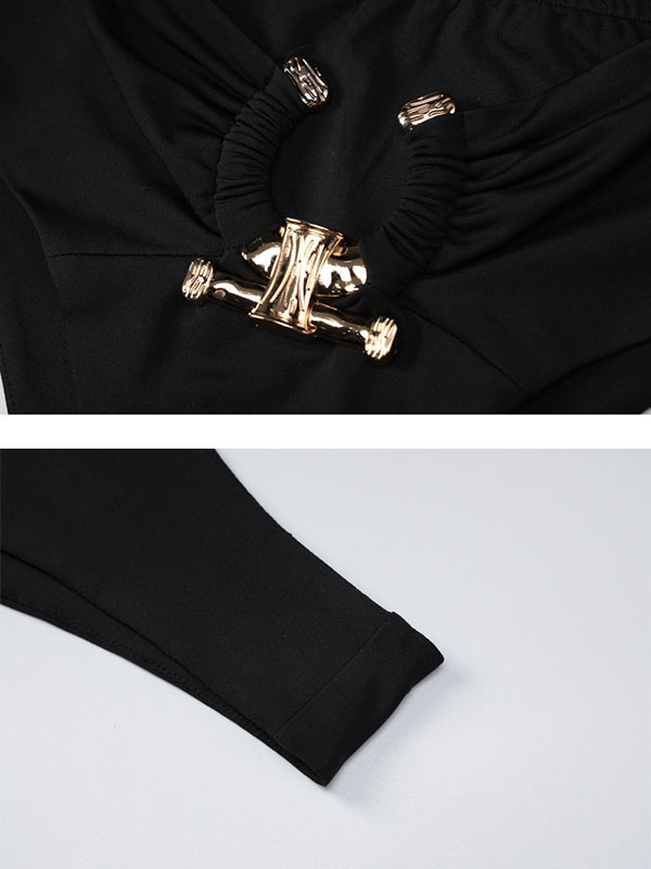 Sleeveless Hollow Solid Color Split-Joint Tube Bikini Swimsuit