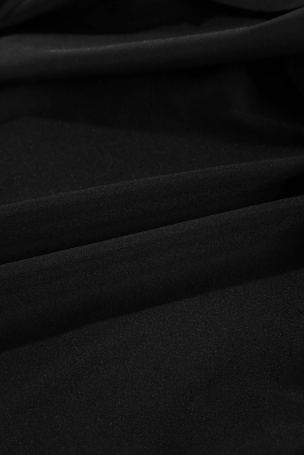 Black Beaded Spaghetti Straps Ruched Overlapped Colorblock One Piece Swimsuit