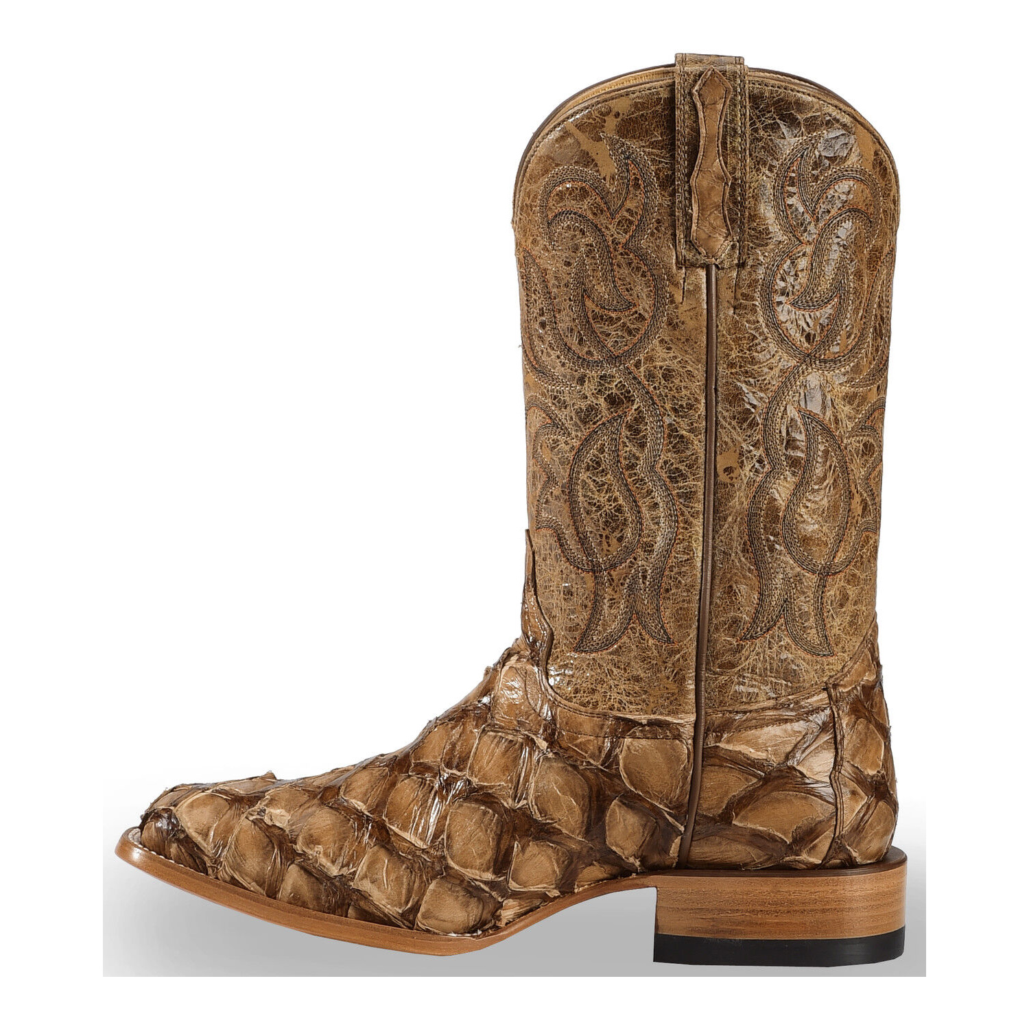 Men's Pirarucu Exotic Boots - Broad Square Toe