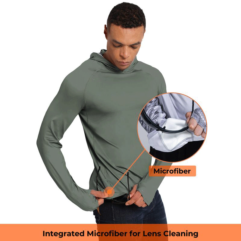 ☀️☀️☀️Men’s UPF 100 Sun Protection Hoodie with UV Detection