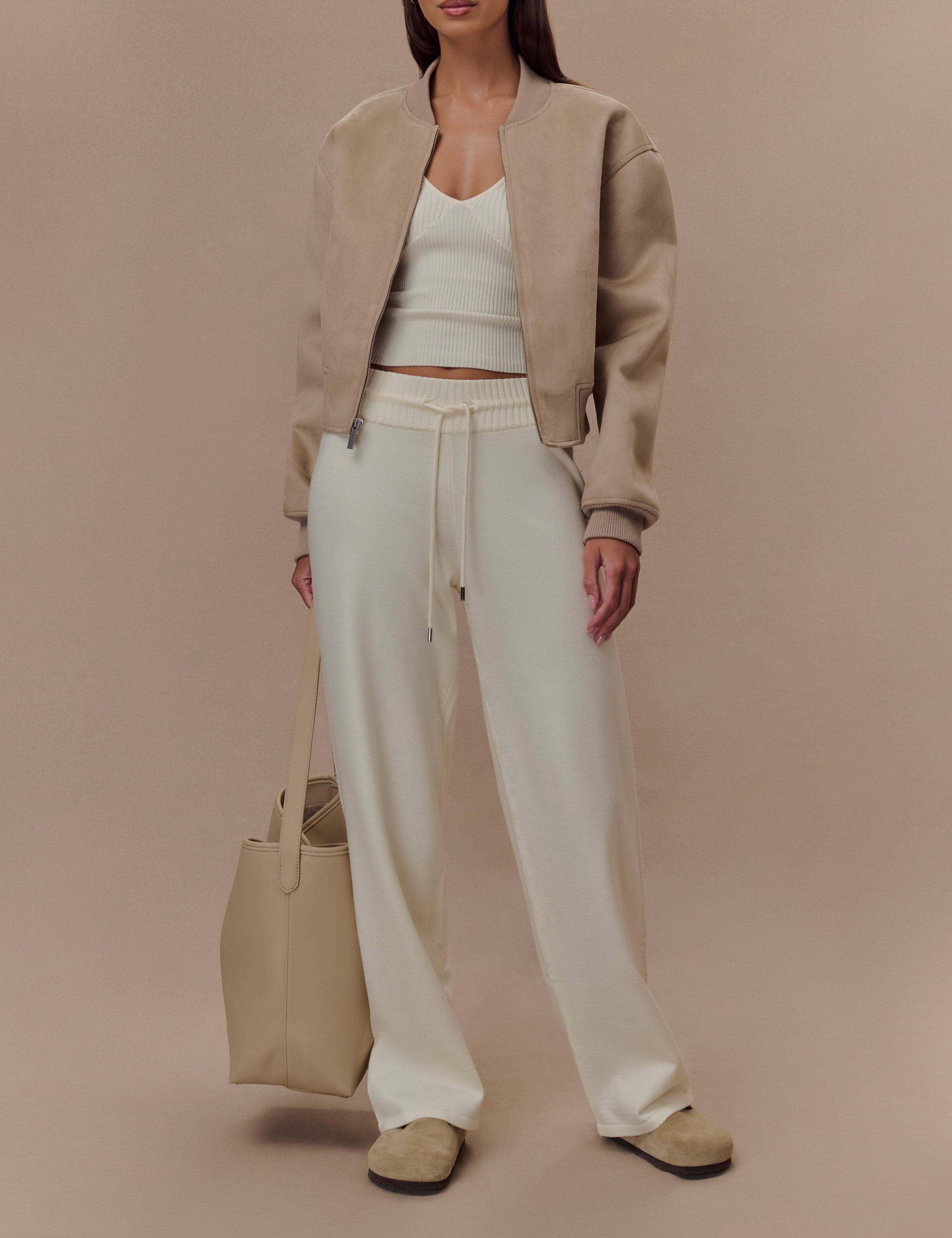 Ivory Ribbed Knit Cami Top