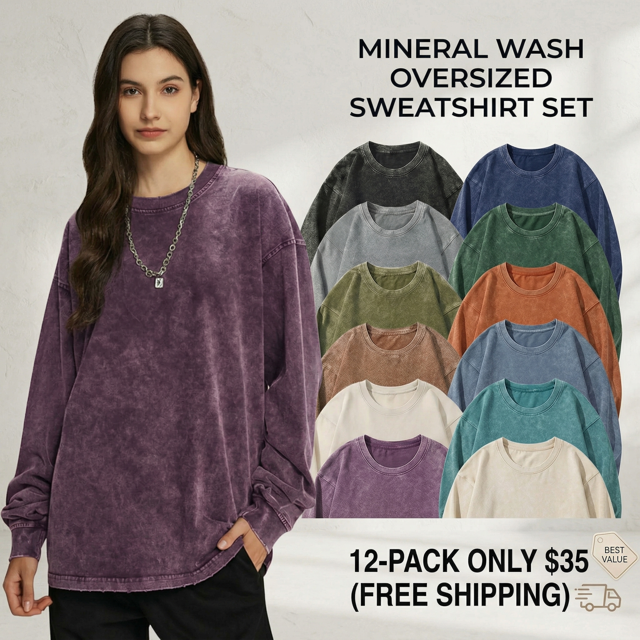 👕👕Unisex Acid Wash Long Sleeve T-Shirt