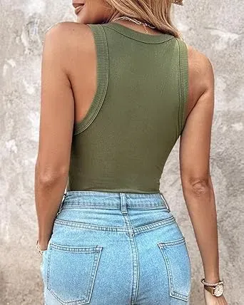 Women's Built-in Bra Ribbed Tank Top