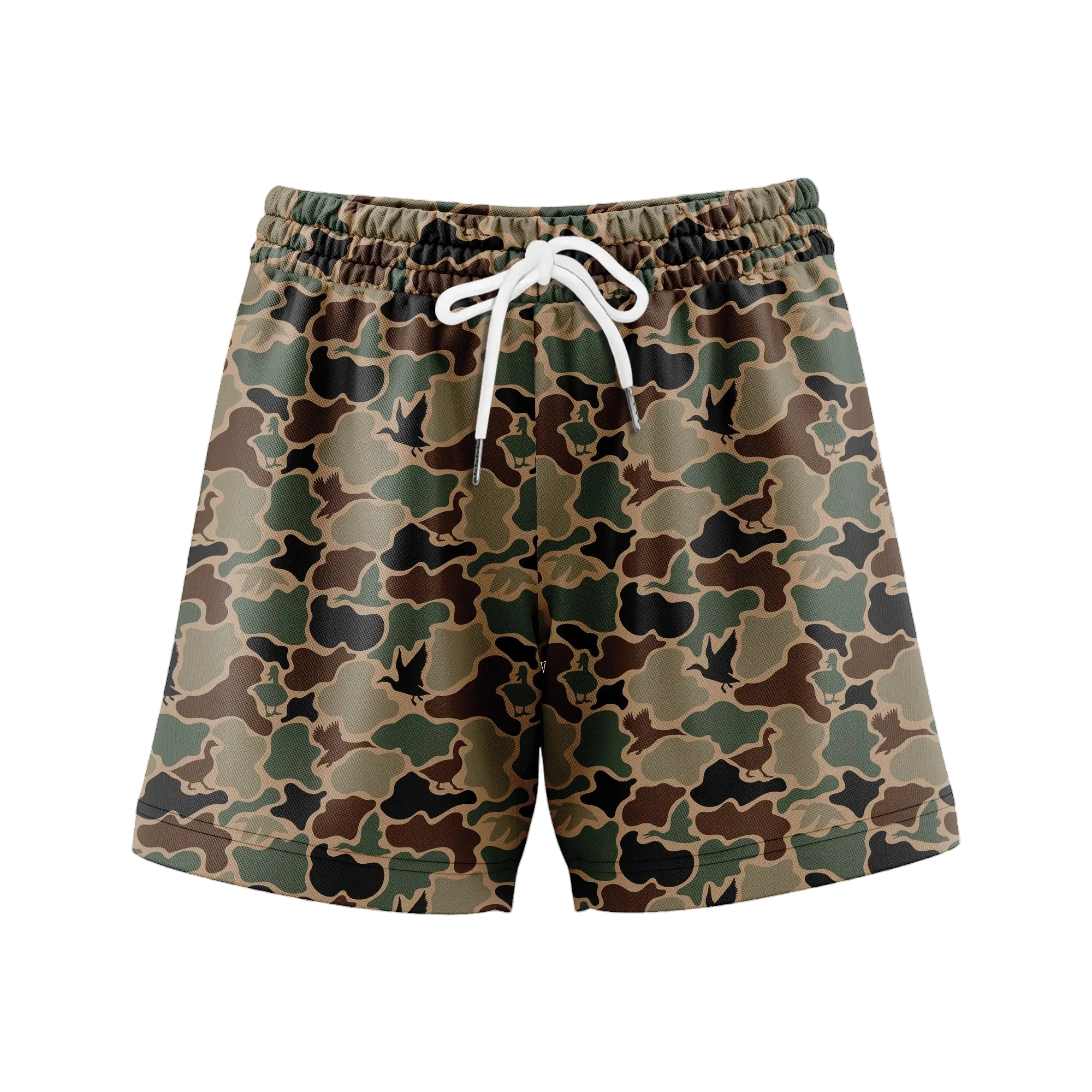Pack 6 Duck Hunting Camo Shorts - 5 Inch Inseam Camo Mesh Design for Men & Women Ideal Gym Wear & Gifts Breathable & Comfortable