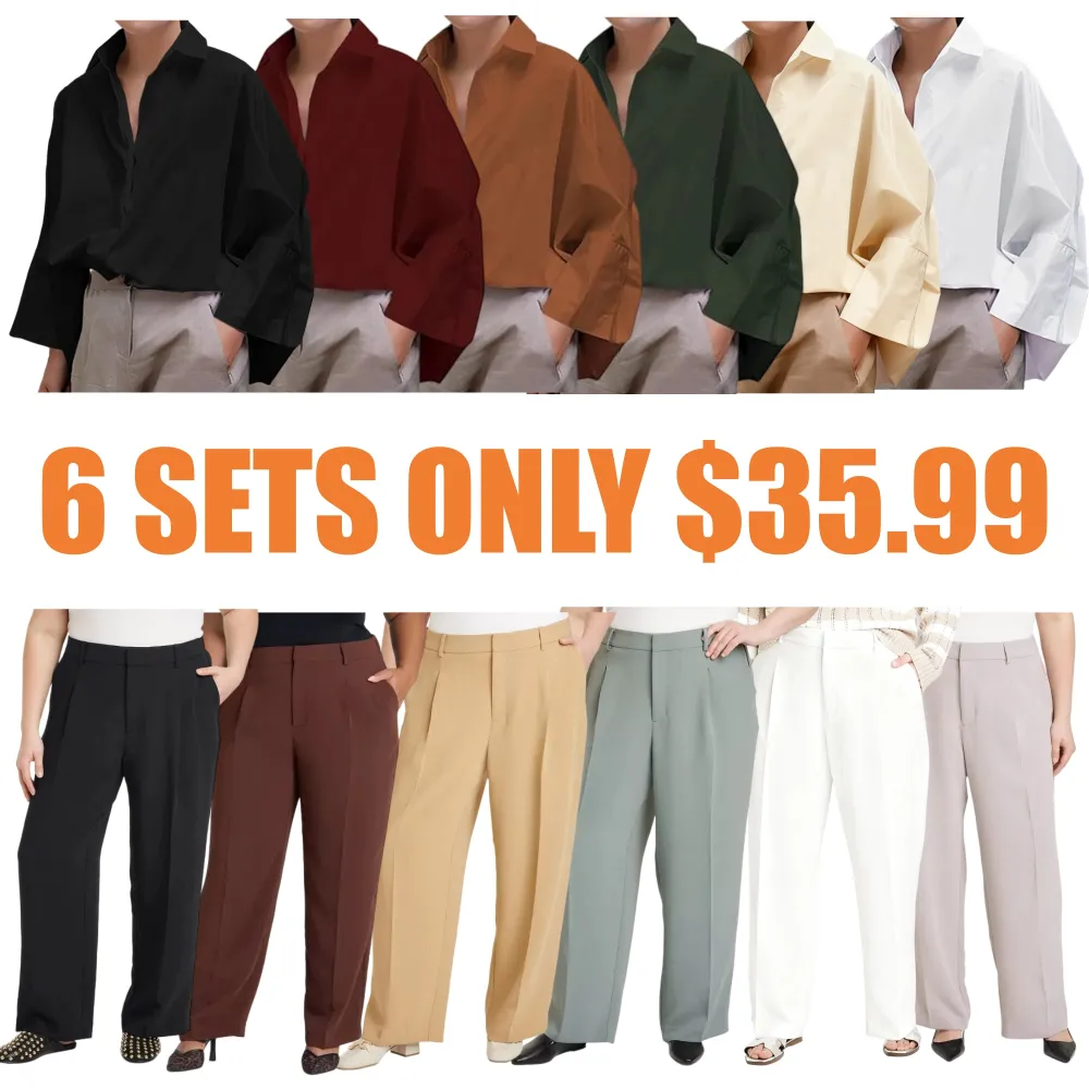 Women's Lapel Shirt And Crepe Trouser