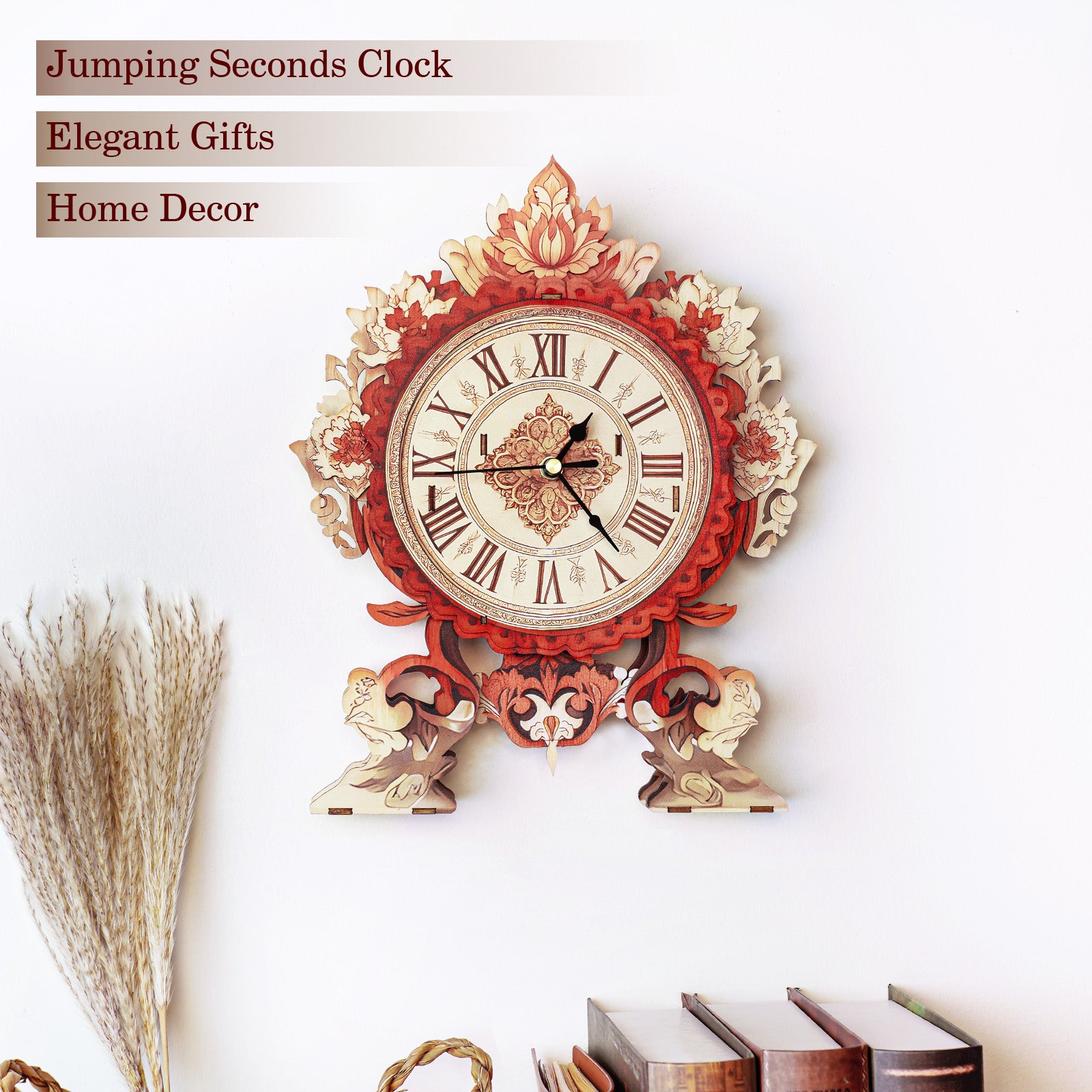 Fire Flame Flowerâ€“ DIY Wooden Clock, 3D Puzzle Craft Kit