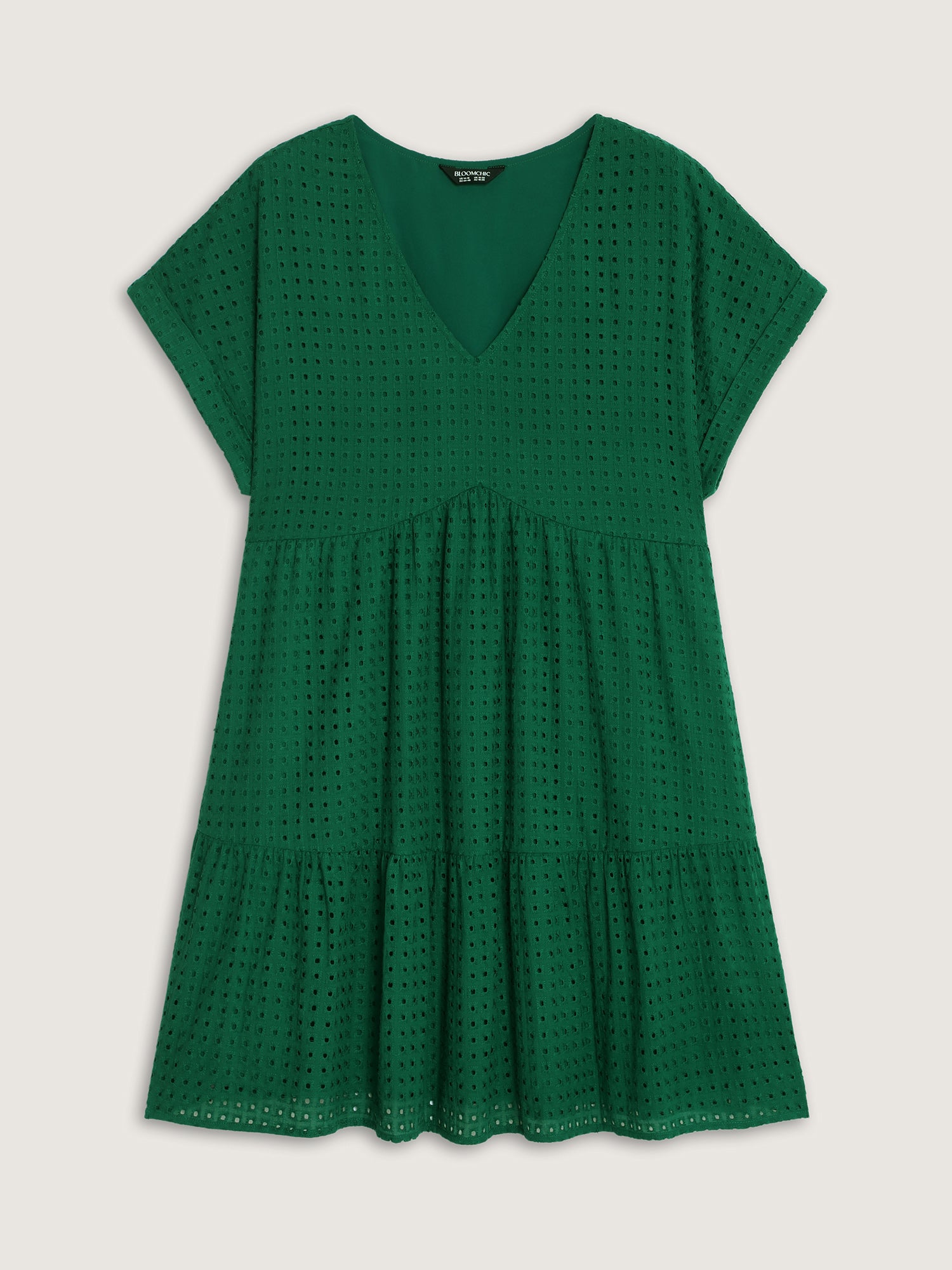 Cotton V-Neck Tiered Mini Dress