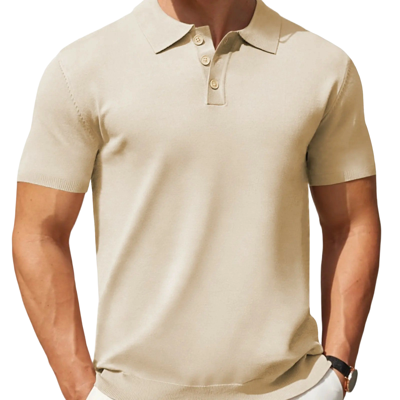 Men's Premium Stretch-Knit Performance Polo Shirt (Fitted Cut)