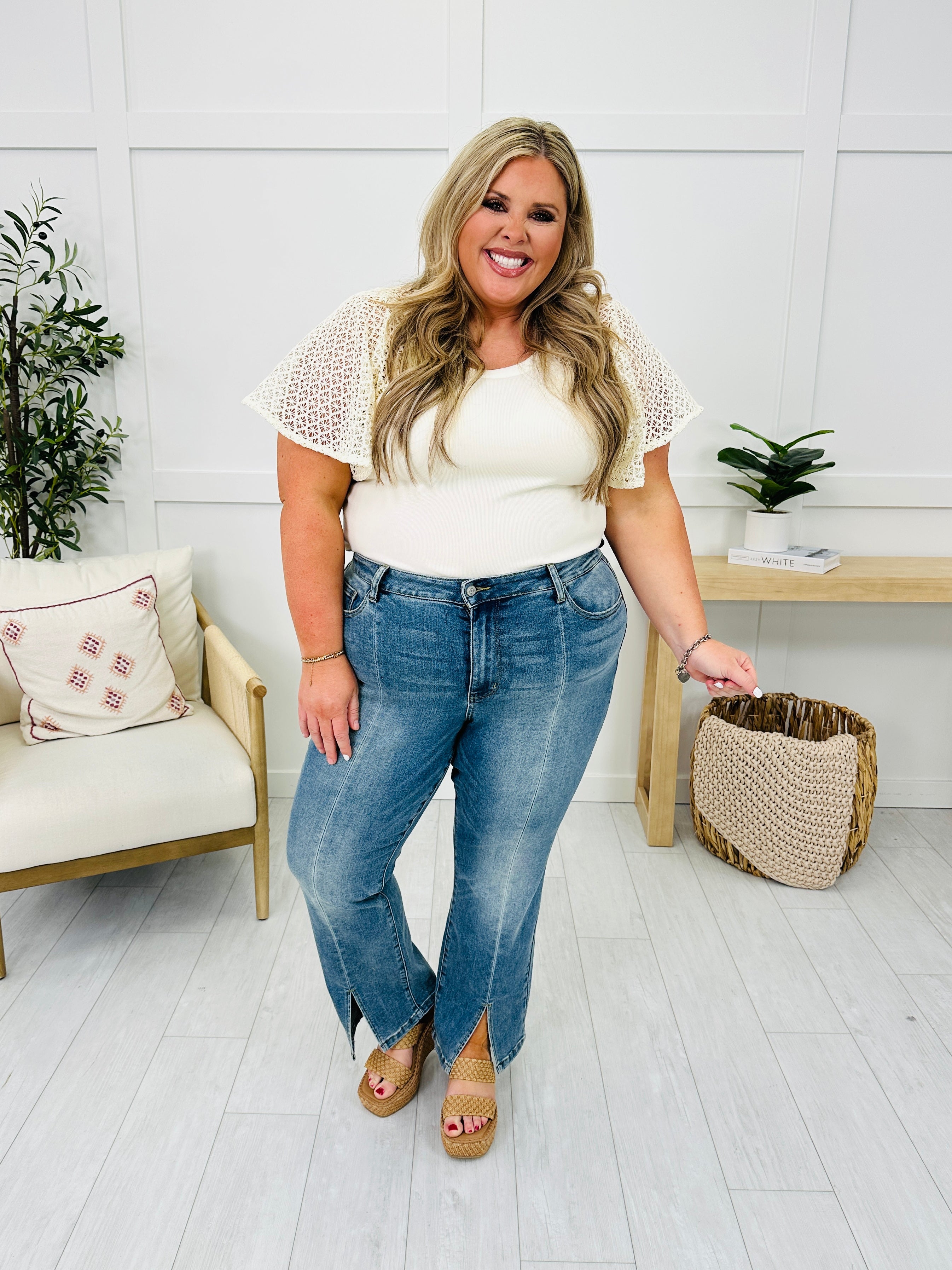 Judy Blue Split Decision Straight Leg Jeans