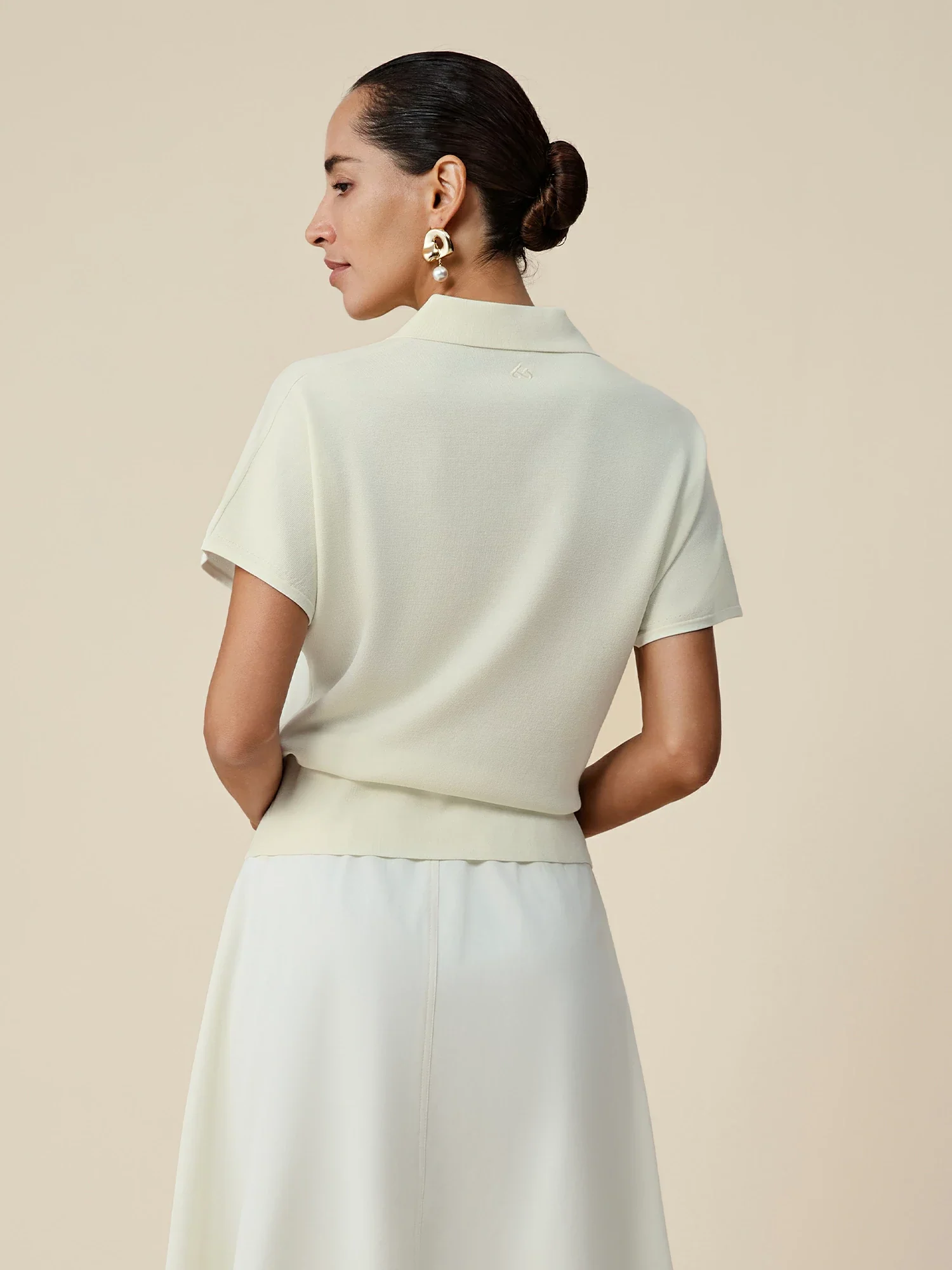 Polo Neck Short Sleeve Knit Shirt