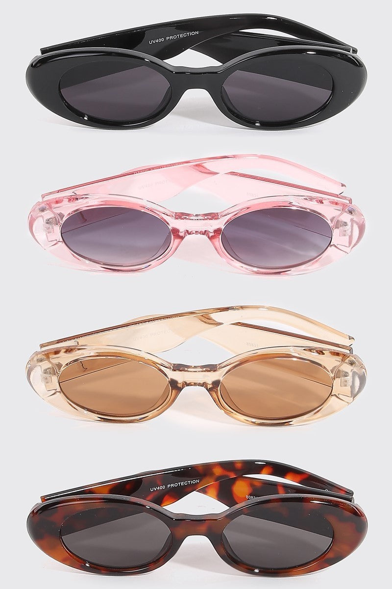 Acetate Oval Frame Sunglasses- Multiple Colors!