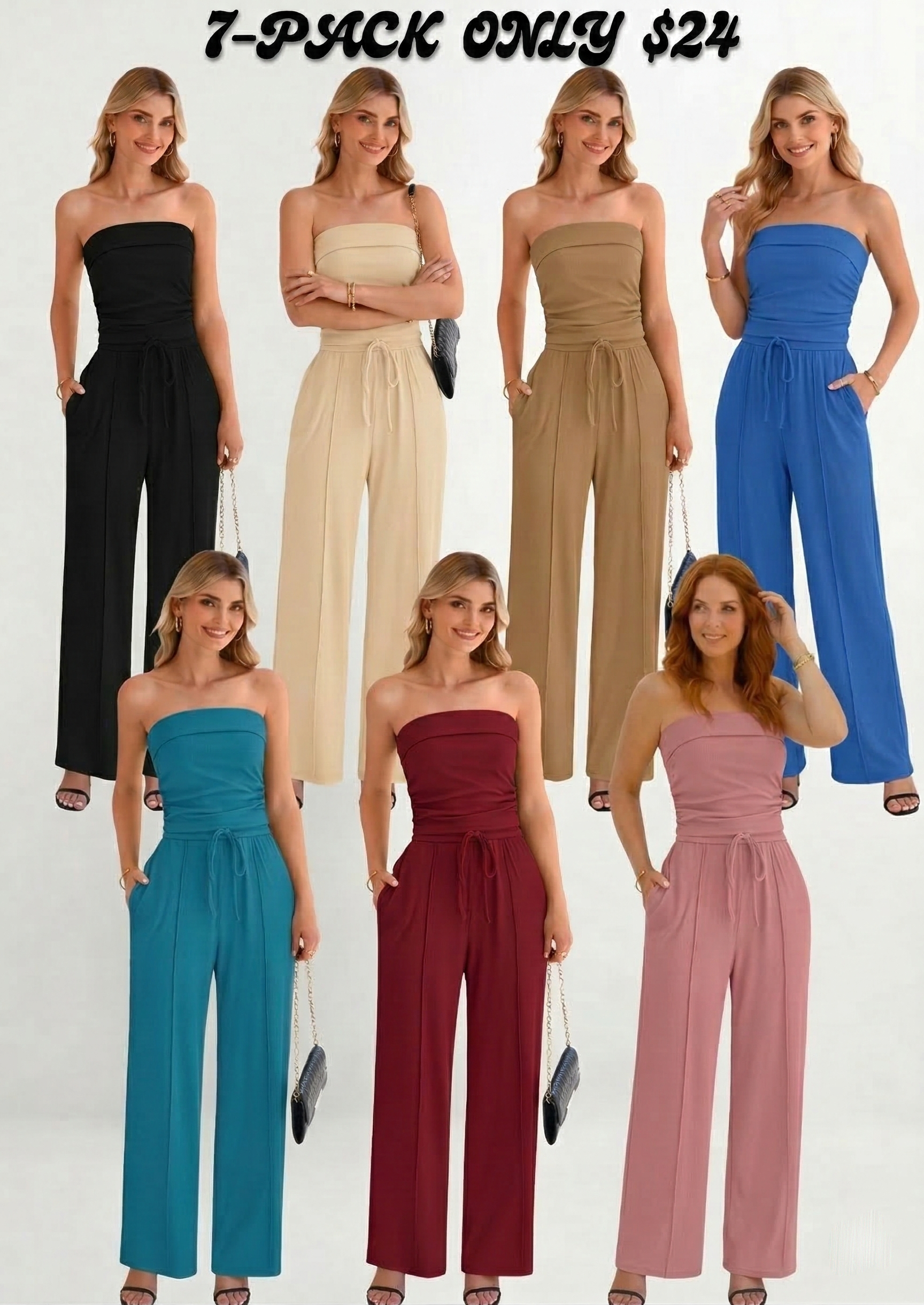 Women's Summer 2 Piece Outfits Sleeveless Crop Top Sweatpants