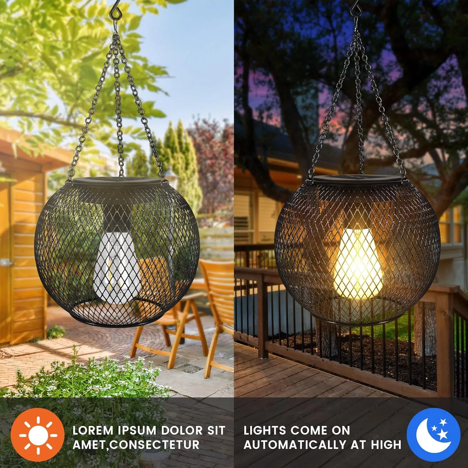 Upgraded Hanging Solar Lantern Outdoor