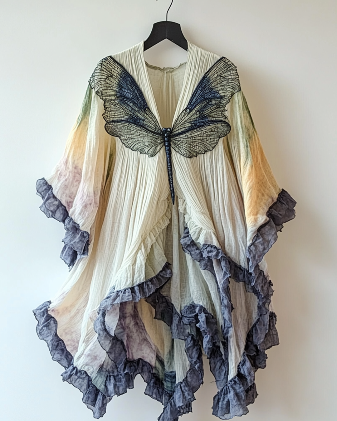 Dragonfly Beaded Irregular Cardigan 3833