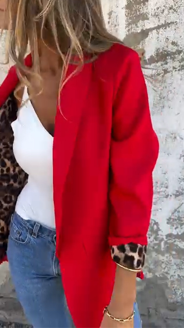 Ladies Collar Printed Commuting Casual Jacket