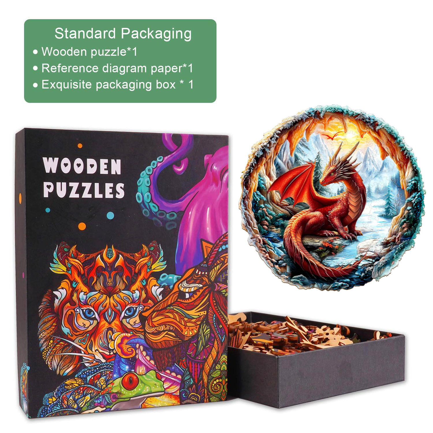 3D Crimson King Wooden Jigsaw Puzzle