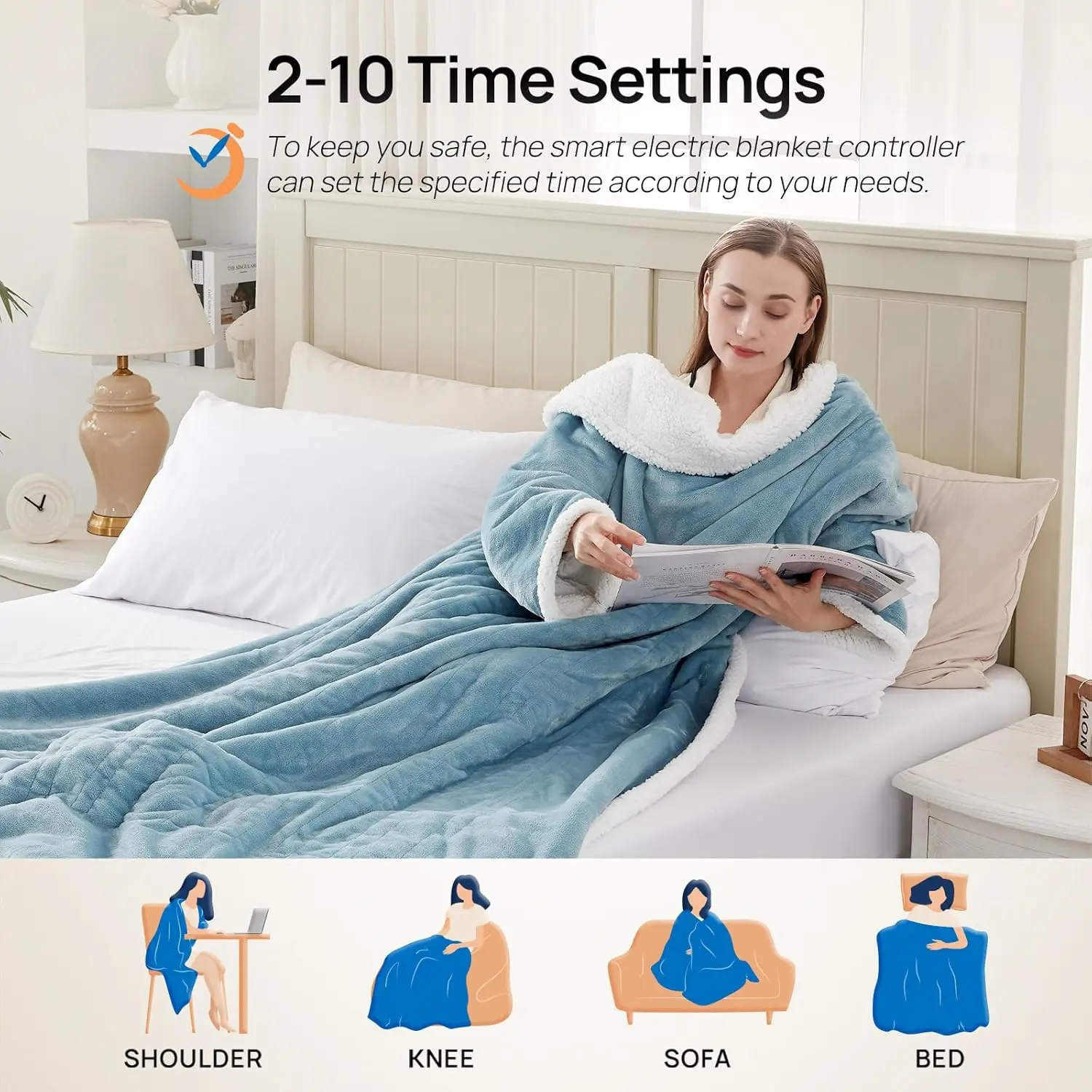 🎁Christmas PROMOTION-Wearable Electric Clothing With Sleeve And Foot Pockets 6 Heating Levels And Long Heating Times1