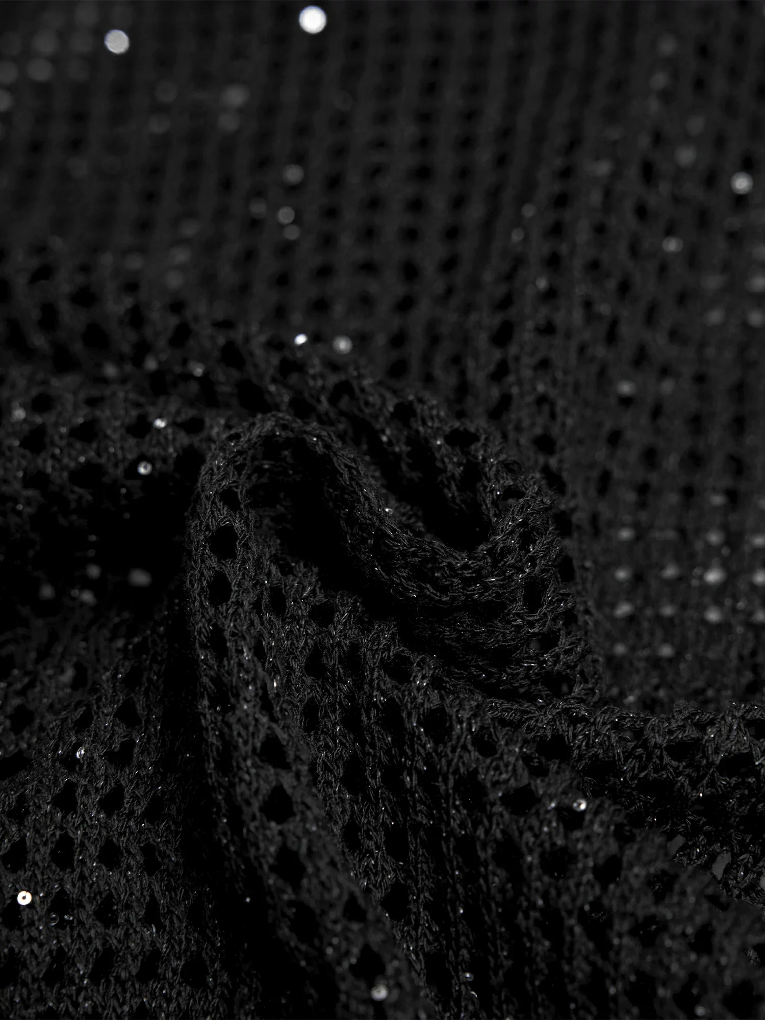 Lyocell & Linen Round Neck Hollow Sequin Vest