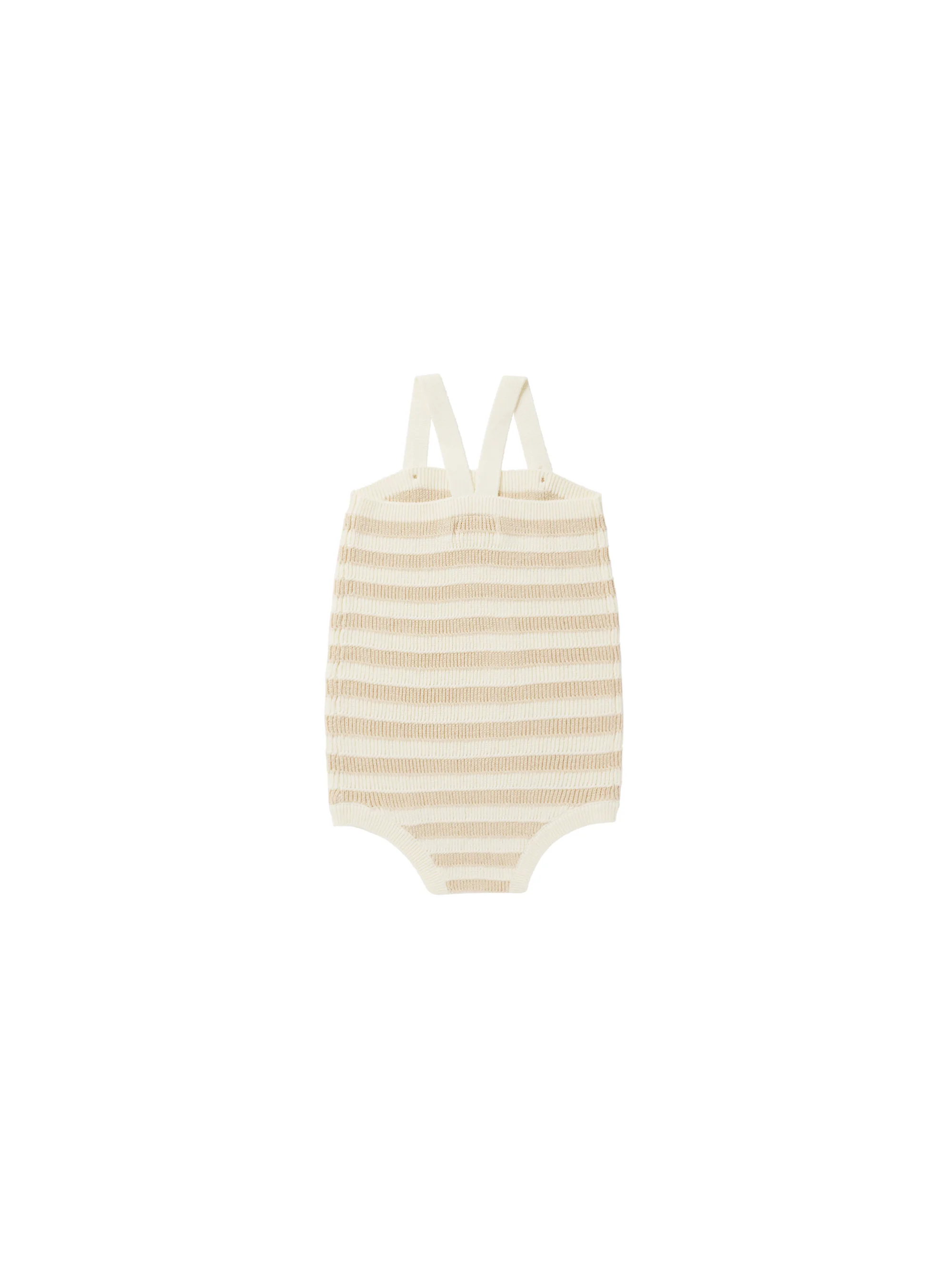 knit baby romper || sand stripe