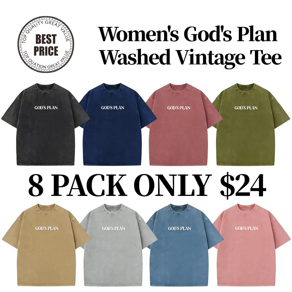 Women's God's Plan Washed Vintage Tee