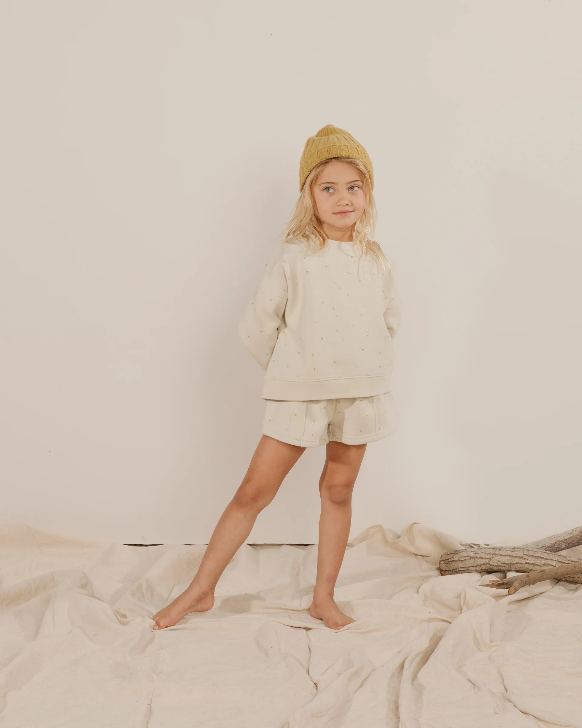 fleece sweatshort || night sky