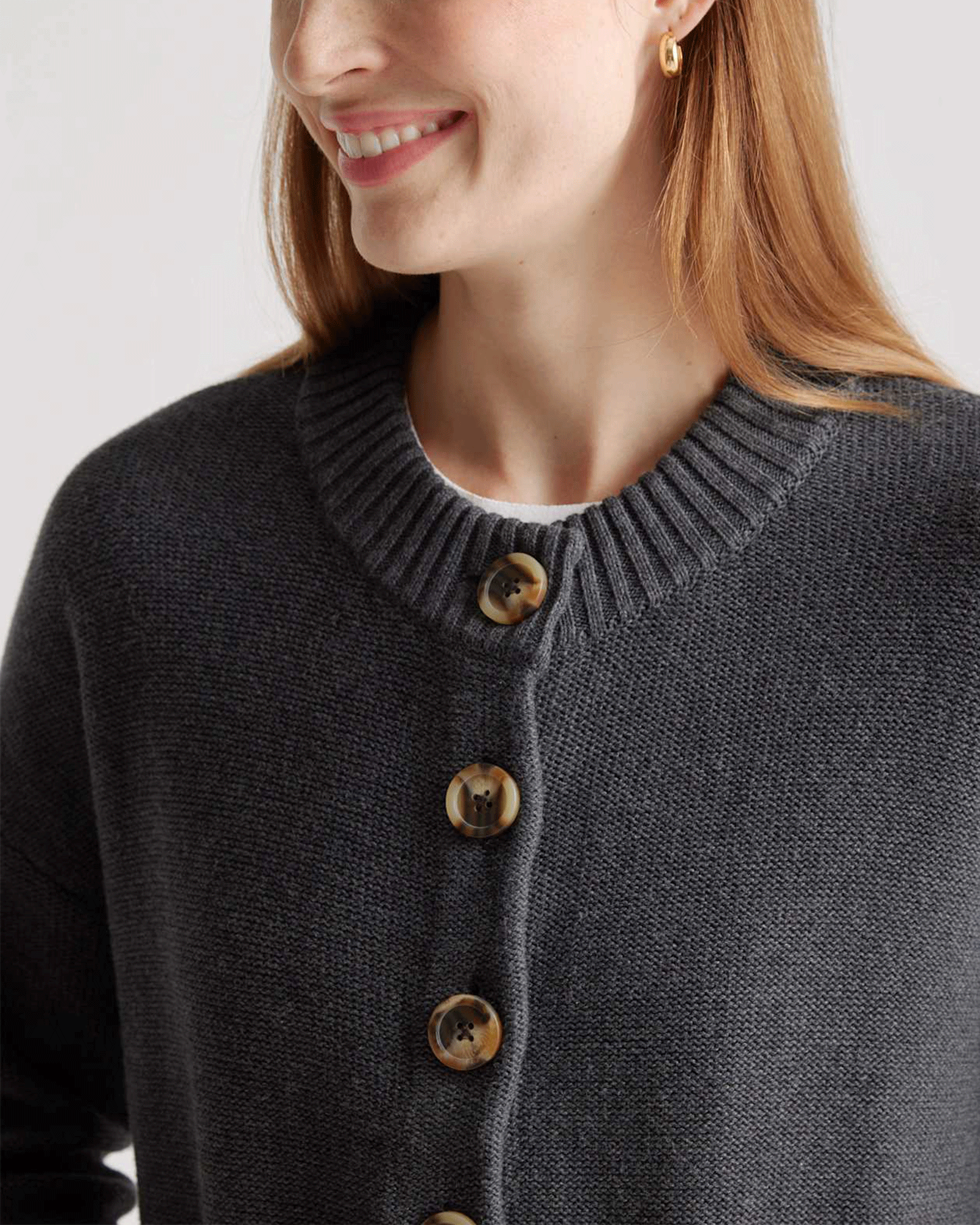 Women’s Organic Cotton Cropped Cardigan – Button Front Lightweight Knit Sweater