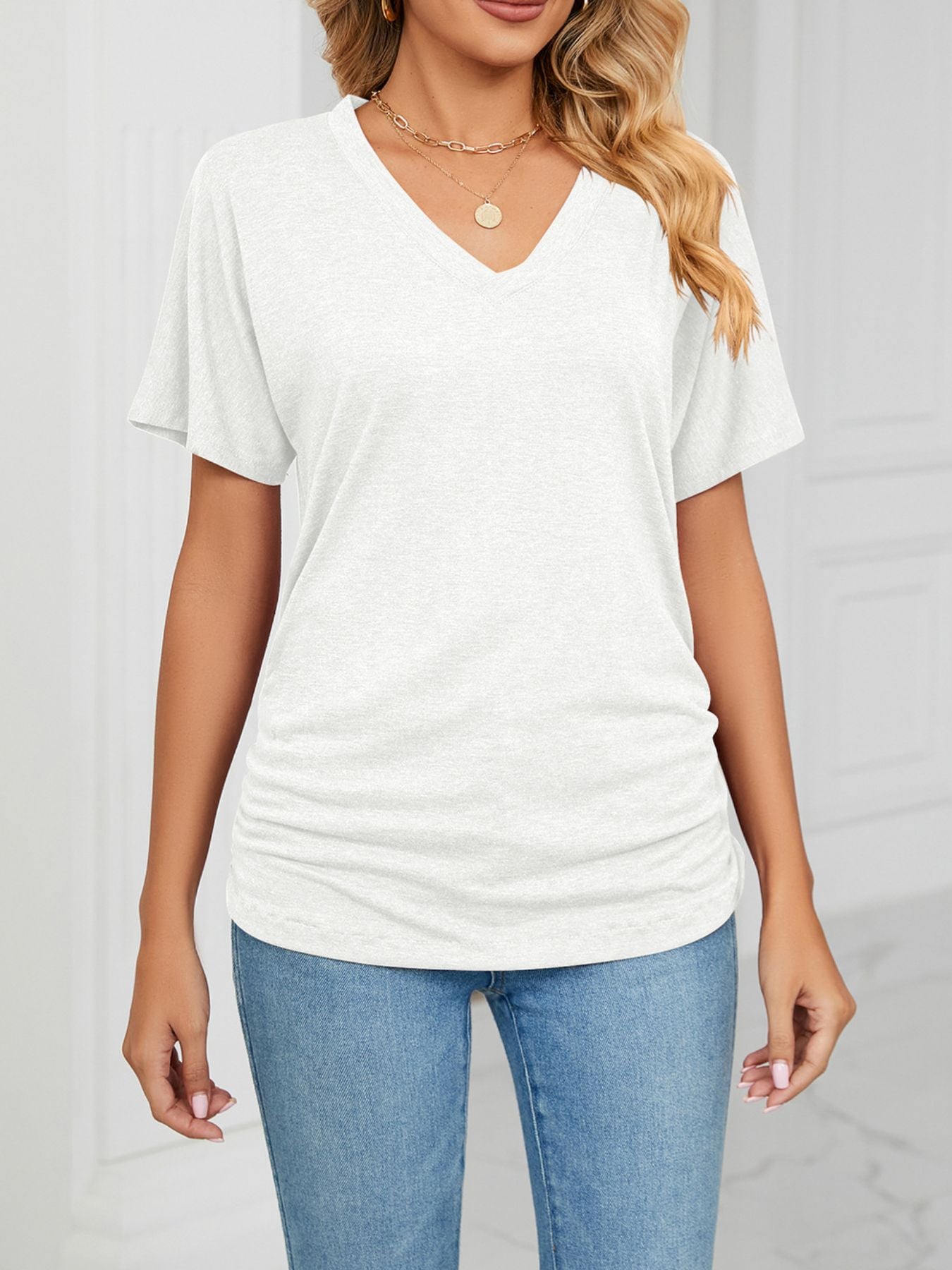 Casual V-Neck Short Sleeve T-Shirt