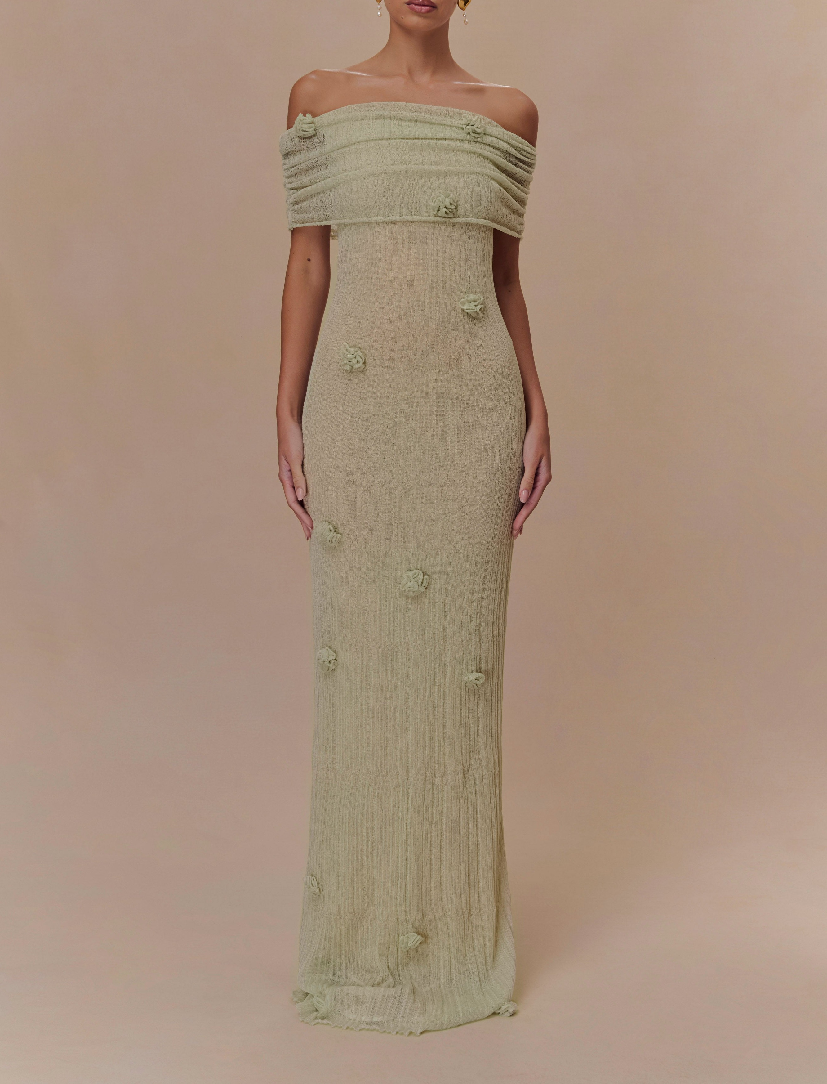 Green Orchid Knit Maxi Dress