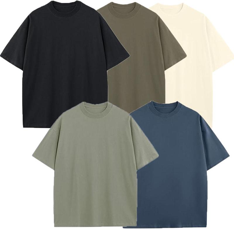 Men’s Multi-Pack Heavyweight 100% Cotton Drop Shoulder Fashion Tees