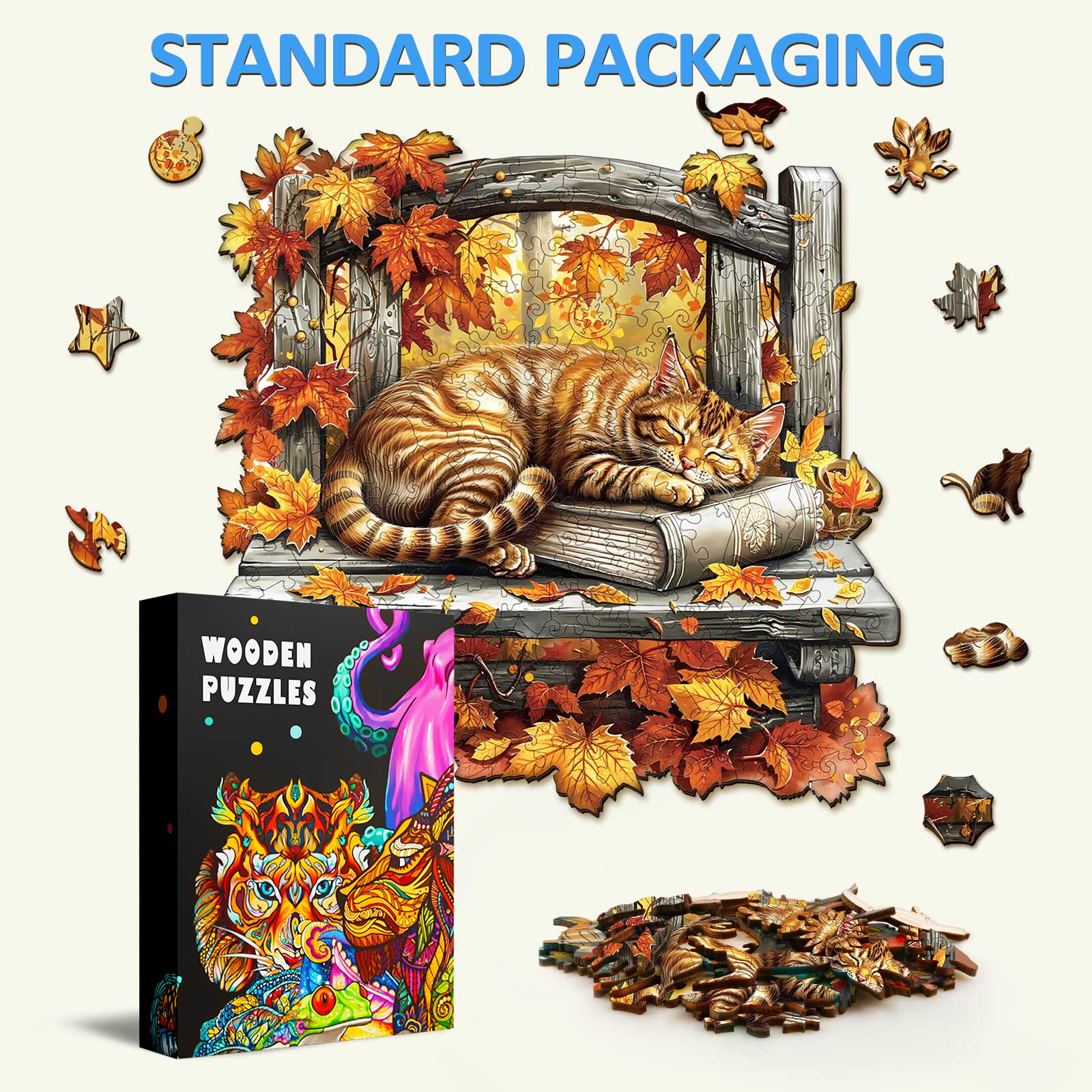 Resting Cat Wooden Jigsaw Puzzle