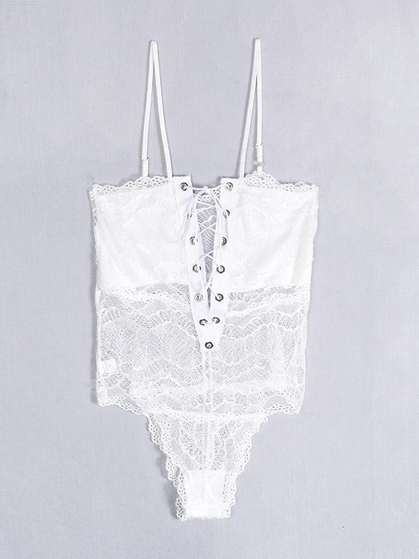 Split-Joint Bandage One-Piece Teddy Lingerie