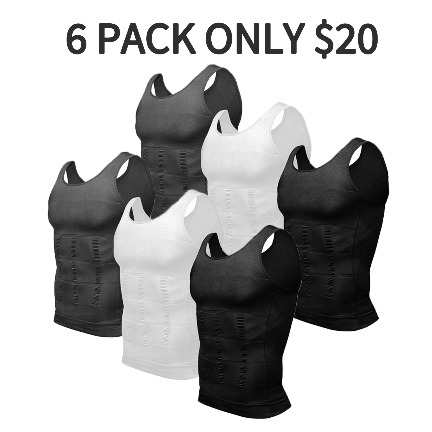 Men Compression Shirt Body Shapewear Base Layer Tummy Shaper Vest Tank Top