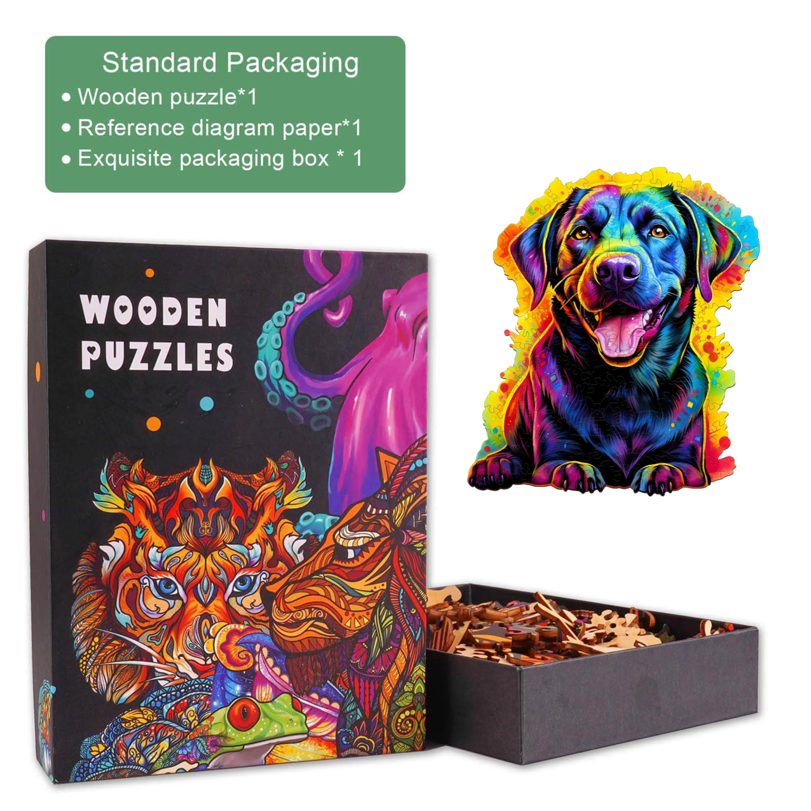 Black Labrador Wooden Jigsaw Puzzle