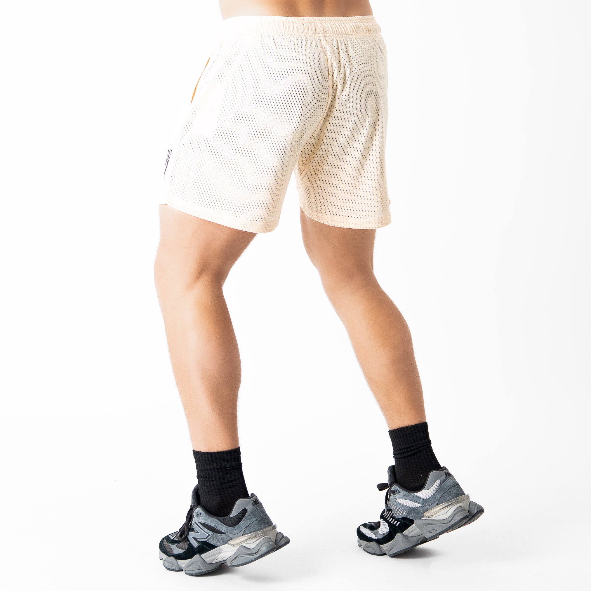 VENTED MESH SHORTS MEDIEVAL - CREAM / BLACK