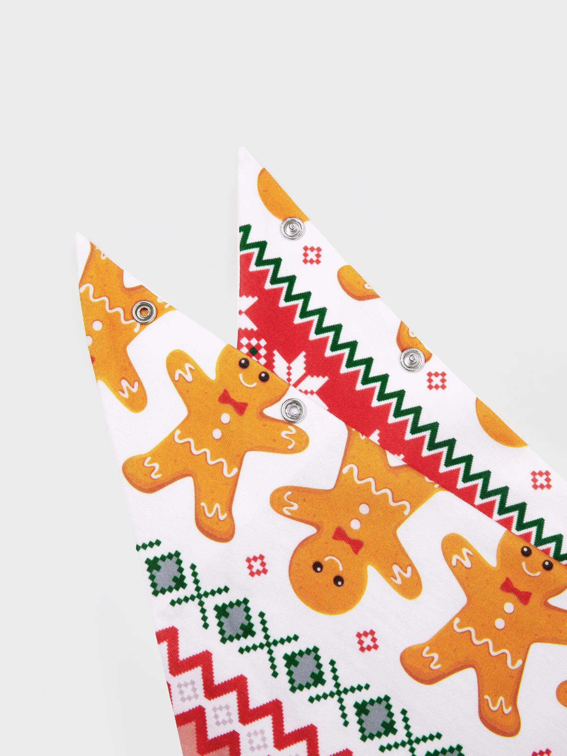 Christmas Pajamas Family Matching Santa's Cookies Gingerbread Man Pattern Pajamas Sets with Christmas Socks MultiColour